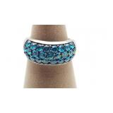 Sterling Silver & Blue Stones Ring Sz 6-3/4