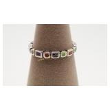 Dainty Sterling Silver Enameled Ring Sz 6-1/2