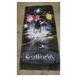 Vintage Sea World Shamu Killer Whale Towel