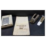 Vintage Teller Package / Cast Iron Art Deco Tape