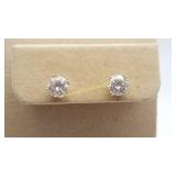 14K Yellow Gold Studs CZ Earrings