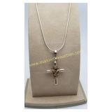 Vintage Sterling Silver Mexico Cross Pendant &