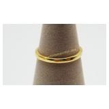 Sterling Silver Gold Vermeil Italy Band Ring Sz 7