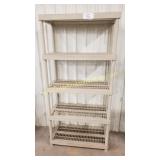 Tan Color Plastic Shelf Unit 36" x 18" x 73"