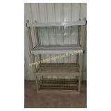 Tan Color Plastic Shelf Unit 36" x 18" x 56"