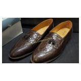 Florsheim Brown Moc Croc Tassell Loafers Men