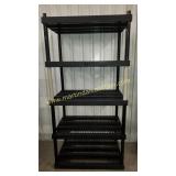 KETER Black Plastic Shelf Unit 36" x 24" x 73"