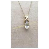 10K Yellow Gold Citrine & Diamond Pendant w