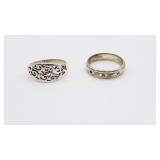 2) Sterling Silver Rings 6-1/2 & 7