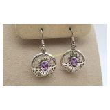 Vintage Sterling Silver Amethyst Earrings