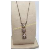 Sterling Silver Marcasite & CZ Necklace