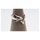 Sterling Silver Dolphin Ring Adjustable