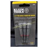 New Klein Tools 1/4" Pro Impact Power Nut Driver
