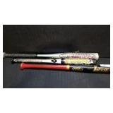 3 Youth Bats - 2 Aluminum, 1 Wood