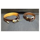 2) Leather Belts Both Are Size 38 - The
