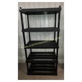 KETER Black Plastic Shelf Unit 36" x 24" x 73"