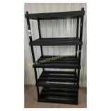 KETER Black Plastic Shelf Unit 36" x 24" x 73"