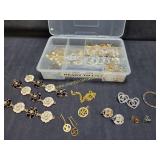 Organizer Tray Of Earrings & Some Crafting