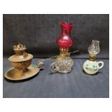 Group Of Vintage Mini Oil Lamps