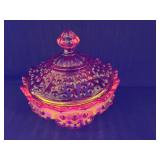 Beautiful! Vintage Amberina Hobnail Covered Candy