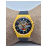 Vintage Swatch Watch Yellow Case