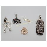 Mix Lot Of Pendants - Astronaut, Elephant, Etc