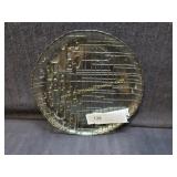 Vintage MCM Amber Etched Glass Plate