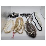 Mix Lot Of Vintage Necklaces & Lace Bracelet w