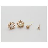 14K Gold Mismatched Earrings