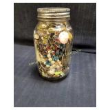Jar Filled w Crafting Jewelry - Broken Jewelry
