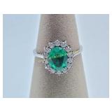 Sterling Silver Emerald Ring