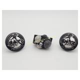 Vintage Bronc Rider Cufflinks & Black Resin Ring