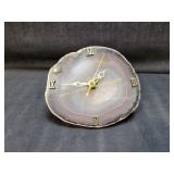 Vintage Slice Natural Agate Quartz Clock