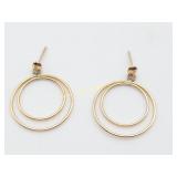 10K Yellow Gold Double Hoop Earrings