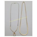 2 Gold Tone Chains - Wishbone Avon & Other