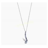 10K White Gold Journey Diamond Pendant & Necklace