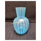Vintage Opalescent Stripes Light Blur Glass Vase