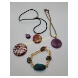 Glass Pendants & Sea Glass Bracelet