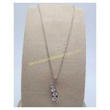 Sterling Silver CZ Journey Pendant & Necklace