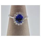 Sterling Silver Blue Sapphire Ring