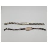 2 Vintage Sterling Silver Scrap Bracelets