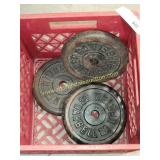 3) 10 Pounds Weider Barbell Metal Weight Plates
