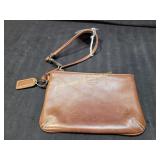 Vintage Brown Leather Coach Wristlet 6' x 4'