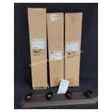 3) New 4 Light Bathroom Fixture, Bronze Finish by