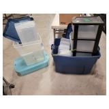 Large Group Of Plastic Totes Large & Small
