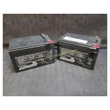 Qty 2 - Small 12V Batteries - Not Tested