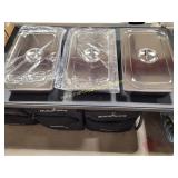 Qty 3 - New Steam Table Trays w Lids