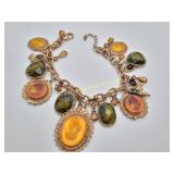 Vintage Brass Charm Bracelet