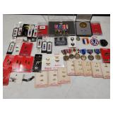 Lot H - Mix Lot Of Military Medal, Pins, Etc