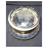 Antique Pairpoint Cut Crystal Hinged Dresser Box